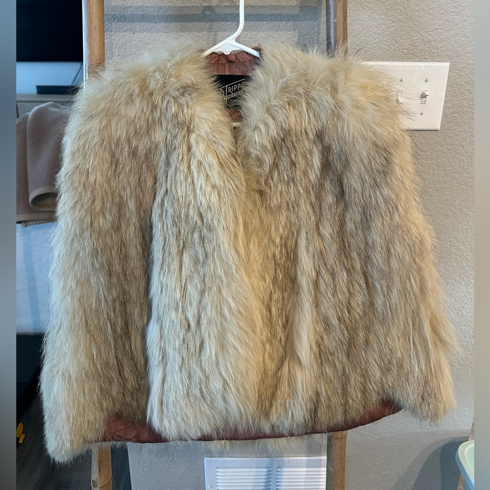 1940s vintage real fox fur shawl